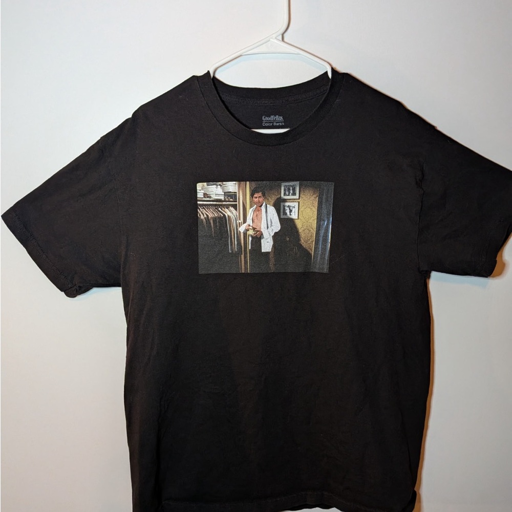 GoodFellas Black Short-Sleeve Graphic Crew Tee with Photo Print